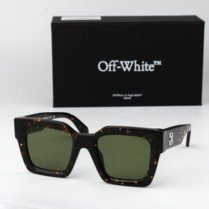 Off-White JACKSON Men Sunglasses Brown Havana Green  Square OERI13I JACKSON 6055